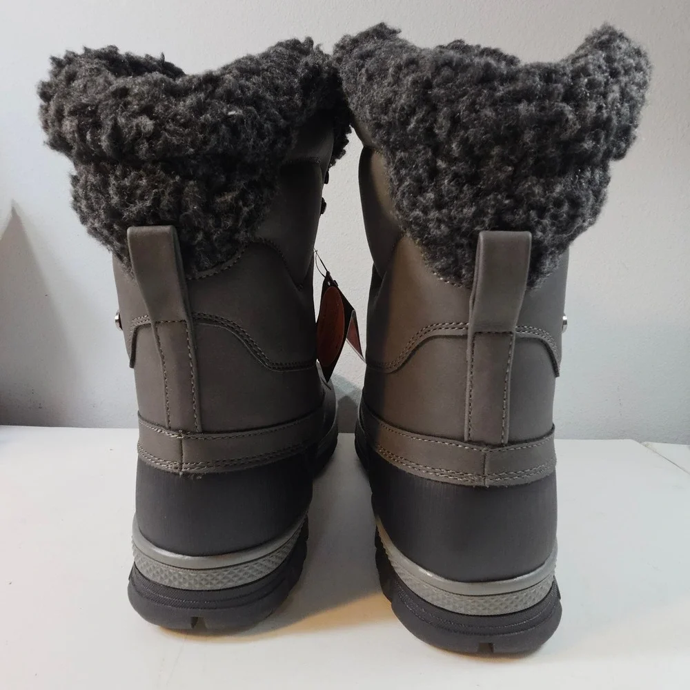 Lugz‎ Men's Anorak Waterproof Winter Boots Black Grey Lace Up Fur Lined Sz 9